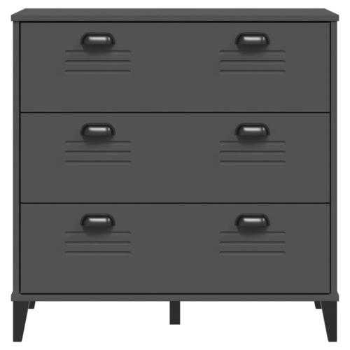 Armoire à tiroirs VIKEN en bois d'ingénierie gris anthracite