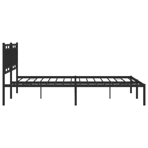 Cadre de lit en métal vidaXL sans matelas avec tête de lit noire 193 x 203&nbsp;cm
