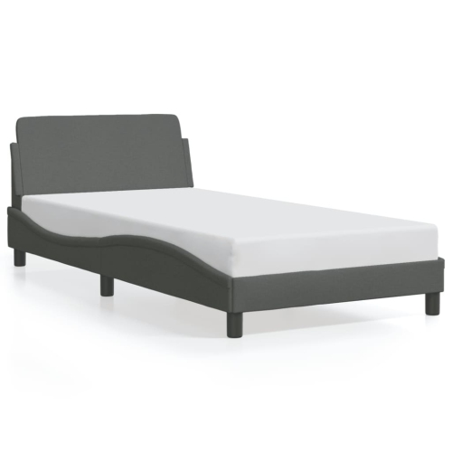 vidaXL Bed Frame "Dover" Dark Grey 100x190 cm Fabric