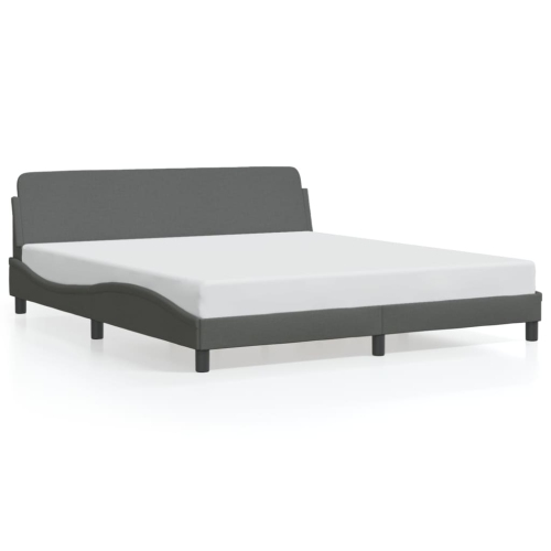 vidaXL Bed Frame "Dover" Dark Grey 152x203 cm Fabric