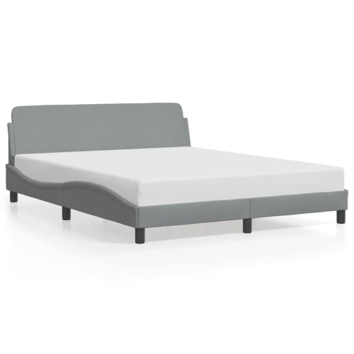 vidaXL Bed Frame "Dover" Light Grey 152x203 cm Fabric