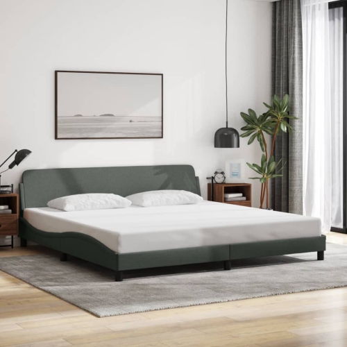 vidaXL Bed Frame "Dover" Dark Grey 193x203 cm Fabric