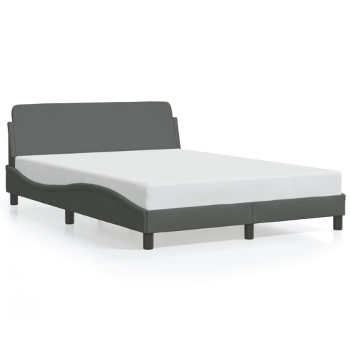 vidaXL Bed Frame "Dover" Dark Grey 137x190 cm Fabric