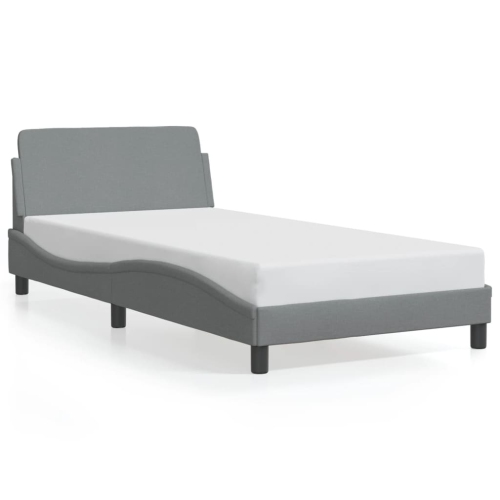 Cadre de lit vidaXL «&nbsp;Dover&nbsp;», tissu 203&nbsp;cm 100&nbsp;po gris clair