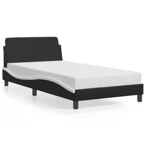 vidaXL Bed Frame without Mattress Black and White 100x203 cm Faux Leather