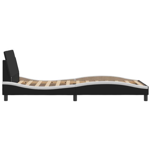 Cadre de lit vidaXL « Dover » en similicuir 203 cm noir et blanc 100 po