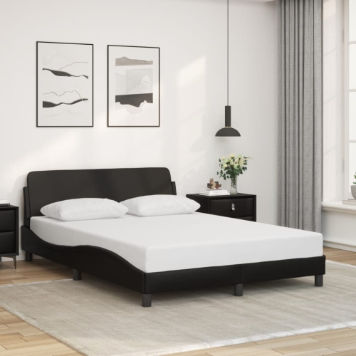 vidaXL Bed Frame "Dover" Black 137x190 cm Faux Leather