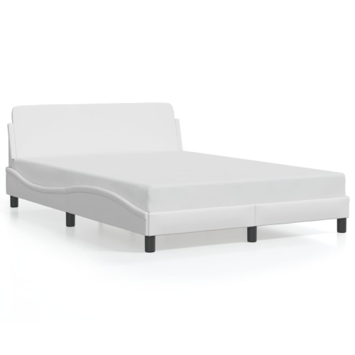 VIDAXL  Bed Frame Without Mattress 137X190 Cm Faux Leather In White