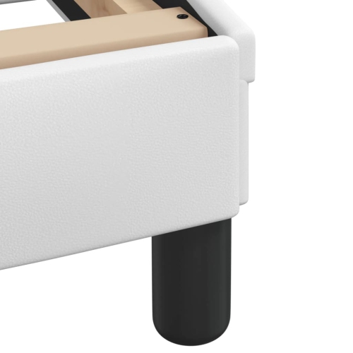 Cadre de lit vidaXL « Dover » en similicuir blanc de 137 po 190 cm