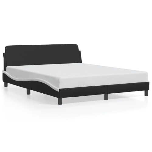 vidaXL Bed Frame without Mattress Black and White 152x203 cm Faux Leather