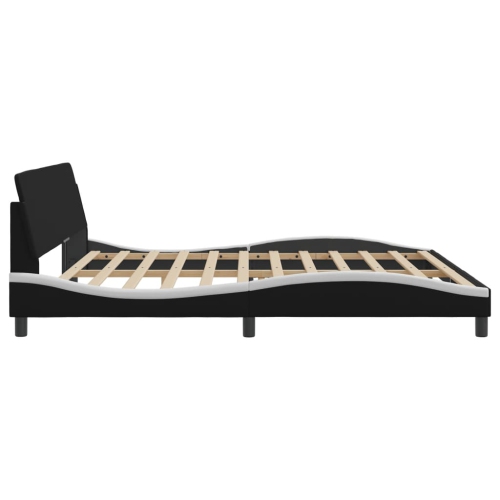 vidaXL Bed Frame "Dover" Black and White 193x203 cm Faux Leather
