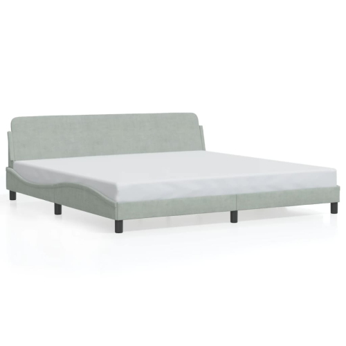 vidaXL Bed Frame "Dover" Light Grey 193x203 cm Velvet