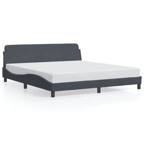vidaXL Bed Frame "Dover" Dark Grey 183x213 cm Velvet