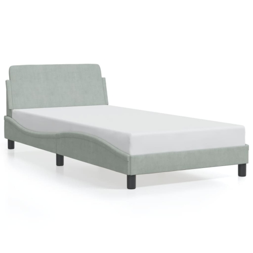 vidaXL Bed Frame "Dover" Light Grey 100x203 cm Velvet