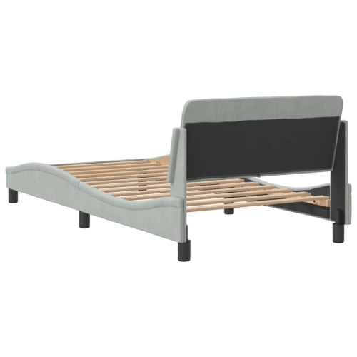 vidaXL Bed Frame "Dover" Light Grey 100x203 cm Velvet