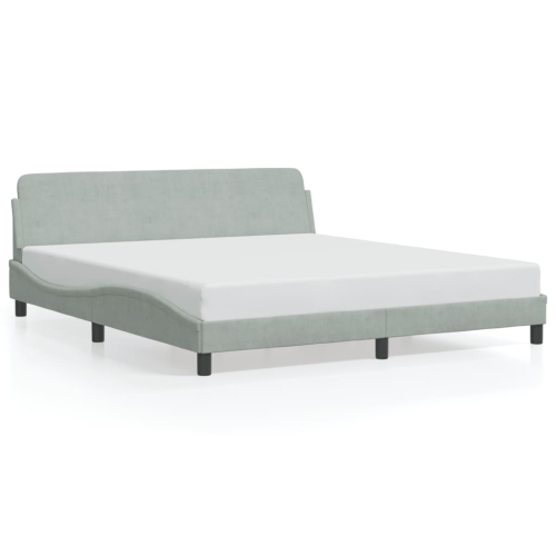 vidaXL Bed Frame "Dover" Light Grey 183x213 cm Velvet