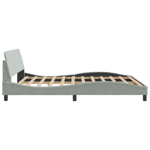 vidaXL Bed Frame "Dover" Light Grey 183x213 cm Velvet