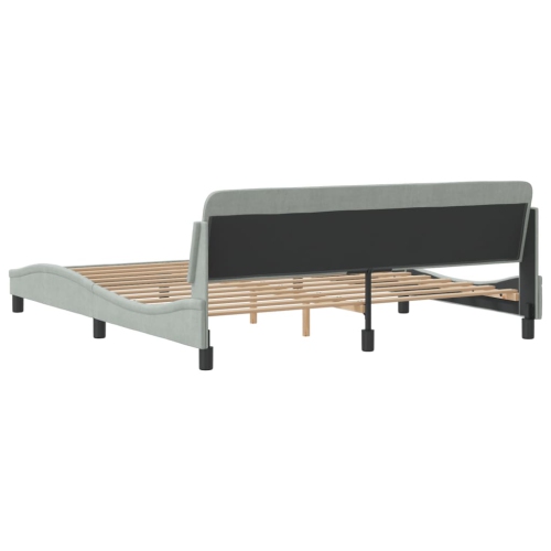 vidaXL Bed Frame "Dover" Light Grey 183x213 cm Velvet