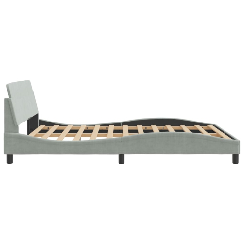 vidaXL Bed Frame "Dover" Light Grey 152x203 cm Velvet