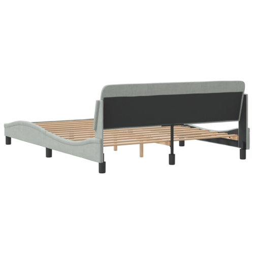 vidaXL Bed Frame "Dover" Light Grey 152x203 cm Velvet