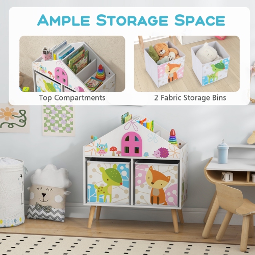 Costway Kids Dollhouse Bookshelf Toddler Book & Toy Storage Display Organizer Ideal Gift
