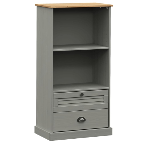 Image 1 de 8.. Bibliothèque VidaXL style VIGO gris 60 x 35 x 35 po 114,5&nbsp;cm pin massif