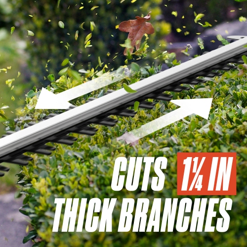 SENIX X6 60V Max* 26-Inch Cordless Hedge Trimmer – Brushless Motor, Dual-Action Blades, 1-1/4” Cutting Capacity, 180° Rotating Handle, 3.0 Ah Battery