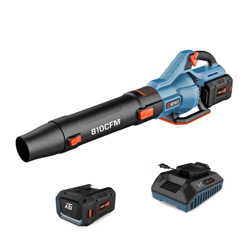 SENIX X6 60 Volt Max* Handheld Cordless Leaf Blower, Up to 810 CFM and 170 MPH, Variable Speed, Cruise Control, Lightweight