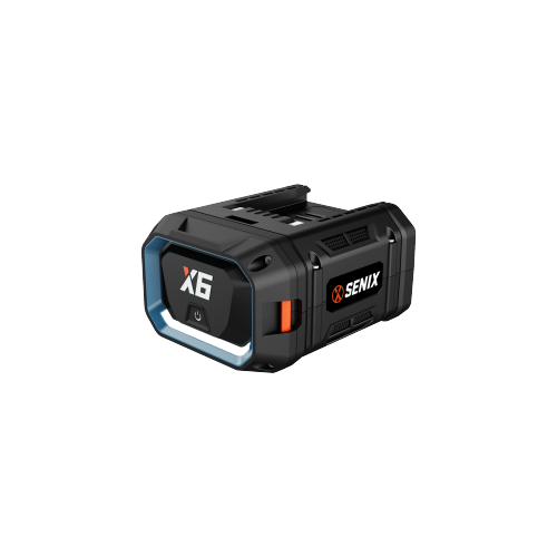 Image 1 of 3.. SENIX X6 60V Max* 6.0 Ah Lithium-ion Battery for X6 Cordless Lawn and Garden Tools, Fade-Free, Battery Indicator Lights