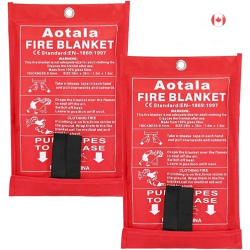 Emergency Fire Blankets for Home & Kitchen | Fireproof Blanket for Camping, BBQ, Fireplace, Office | 2-Pack