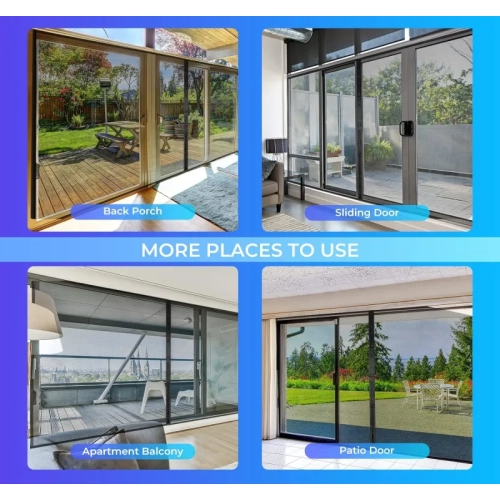 8x7FT Magnetic Garage Door Screen | Retractable Fiberglass Mesh with Weighted Bottom | Easy Assembly & Hands-Free | 40 Magnets for 1-Car Garage/Patio