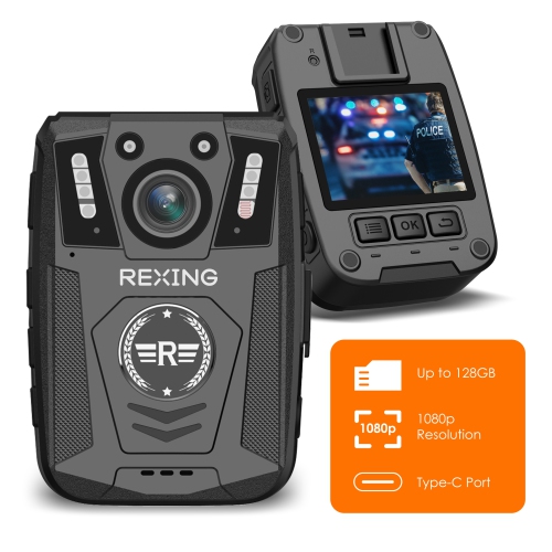 Rexing P2 1080p FHD Body Camera with Type-C Port - Black