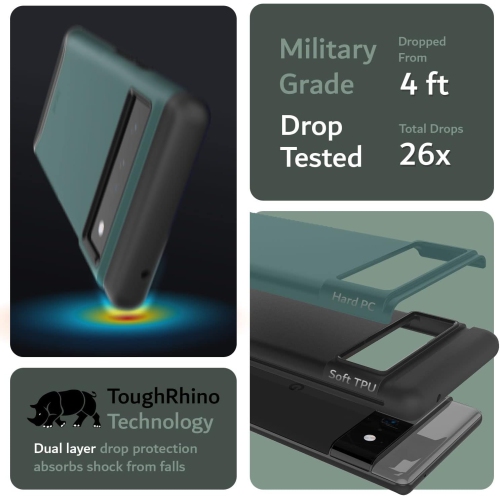 Étui double couche Merge de TUDIA pour Pixel 6 Pro de Google - Vert chasseur