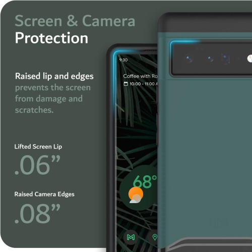 Étui double couche Merge de TUDIA pour Pixel 6 Pro de Google - Vert chasseur