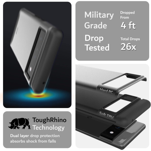 Étui double couche Merge de TUDIA pour Pixel 6 Pro de Google - Ardoise métallique