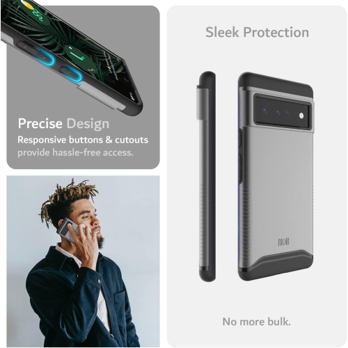 Étui double couche Merge de TUDIA pour Pixel 6 Pro de Google - Ardoise métallique