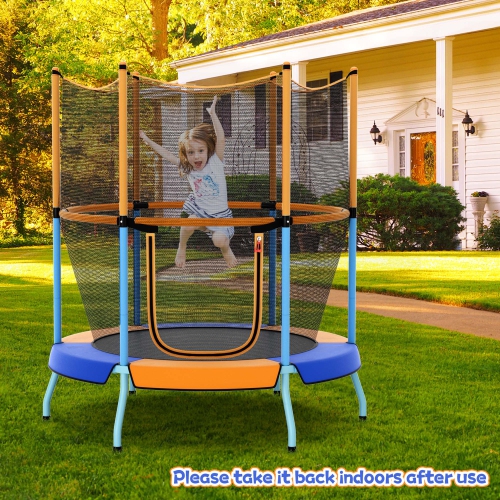 Costway 48" Toddler Trampoline for Kids with Safety Enclosure Net Heavy-duty Frame