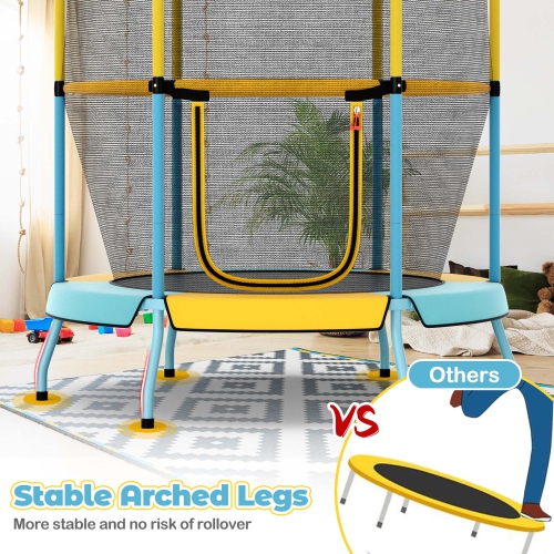 Costway 48" Toddler Trampoline for Kids with Safety Enclosure Net Heavy-duty Frame