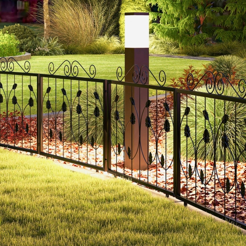 Costway Decorative Garden Fence with 8 Panels Outdoor Animal Barrier Landscape Border