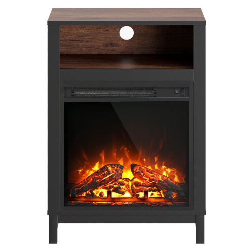 WAMPAT Electric Fireplace Insert 18'' Freestanding Heater, RV Fire Place Storage Cabinet for TV Stand, Small Electric Stove Stand for Living Room,