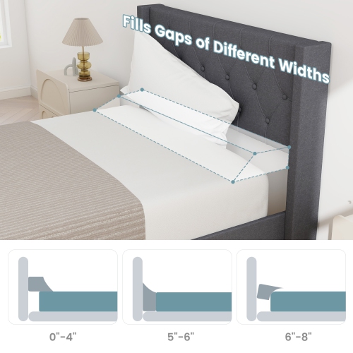 Giantex Twin Bed Wedge Pillow with Tablet Pillow Stand Side Pockets Support for Back Grey