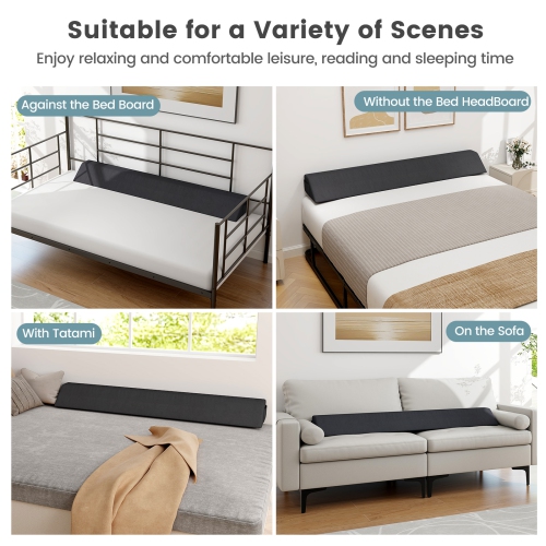 Giantex King Bed Wedge Pillow with Tablet Pillow Stand Side Pockets Support for Back Grey