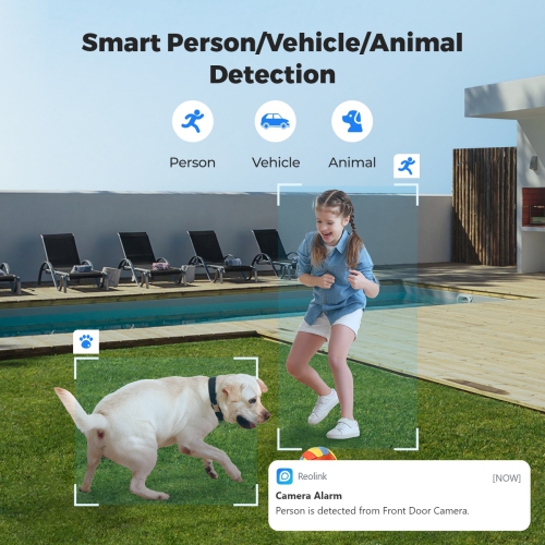 Reolink Smart 4K 8MP PoE Camera with IK10 Vandal-Proof Rating, 5X Optical Zoom, Color Night Vision, RLC-843A