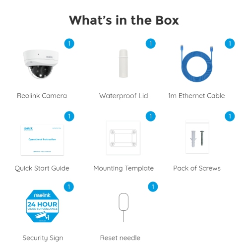 Reolink Smart 4K 8MP PoE Camera with IK10 Vandal-Proof Rating, 5X Optical Zoom, Color Night Vision, RLC-843A