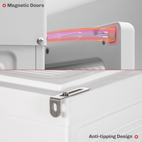 HOMCOM Portable Wardrobe Closet Cabinet Foldable Plastic Clothes Storage Organzier for Bedroom with 8 Cube Compartments Magnet Doors Easy Assembly