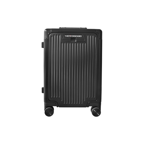 Novogogo Aluminum Carry On Luggage | Black Expandable Hardside Luggage | Suitcase with Wheels, 22-Inch Spinner with Four Spinner Wheels |