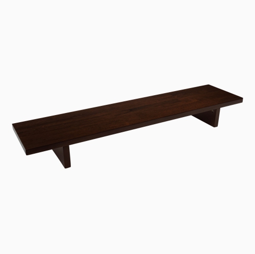 Image 1 de 10.. Support de Desky pour moniteur - Surélévateur de bureau d'ordinateur en hévéa noyer foncé, deux écrans 1050 x 250&nbsp;mm/41,3 x 9,8 (H) po
