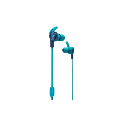 Brand New- Monster iSport Achieve Wired in-Ear Sport Earbud Headphones with Microphone, Blue