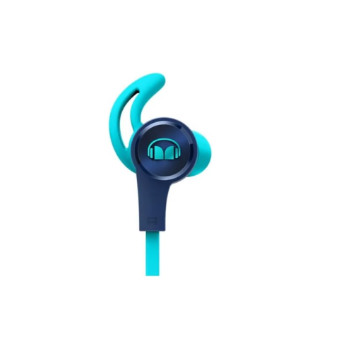 Nouveauté – Écouteurs boutons sport avec fil iSport Achieve de Monster avec microphone, bleu