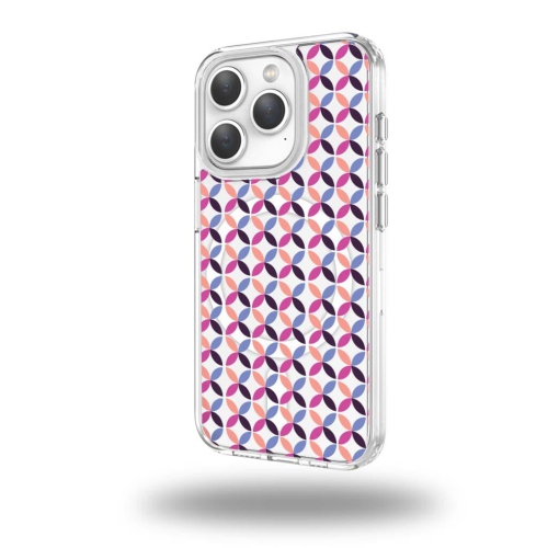 Image 1 de 5.. Étui transparent pour 15 Pro de iPhone - motif de pétale céleste rose